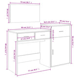3 Piece Dressing Table Set Engineered Wood