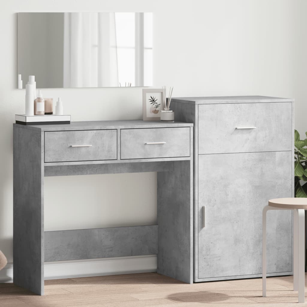 3 Piece Dressing Table Set Engineered Wood