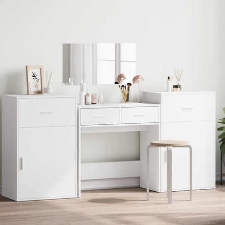 4 Piece Dressing Table Set Engineered Wood