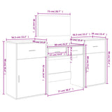 4 Piece Dressing Table Set Engineered Wood