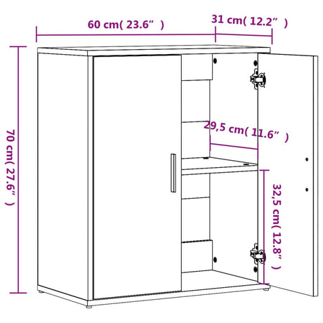 Sideboards 2 Pcs 60X31X70 Cm Engineered Wood
