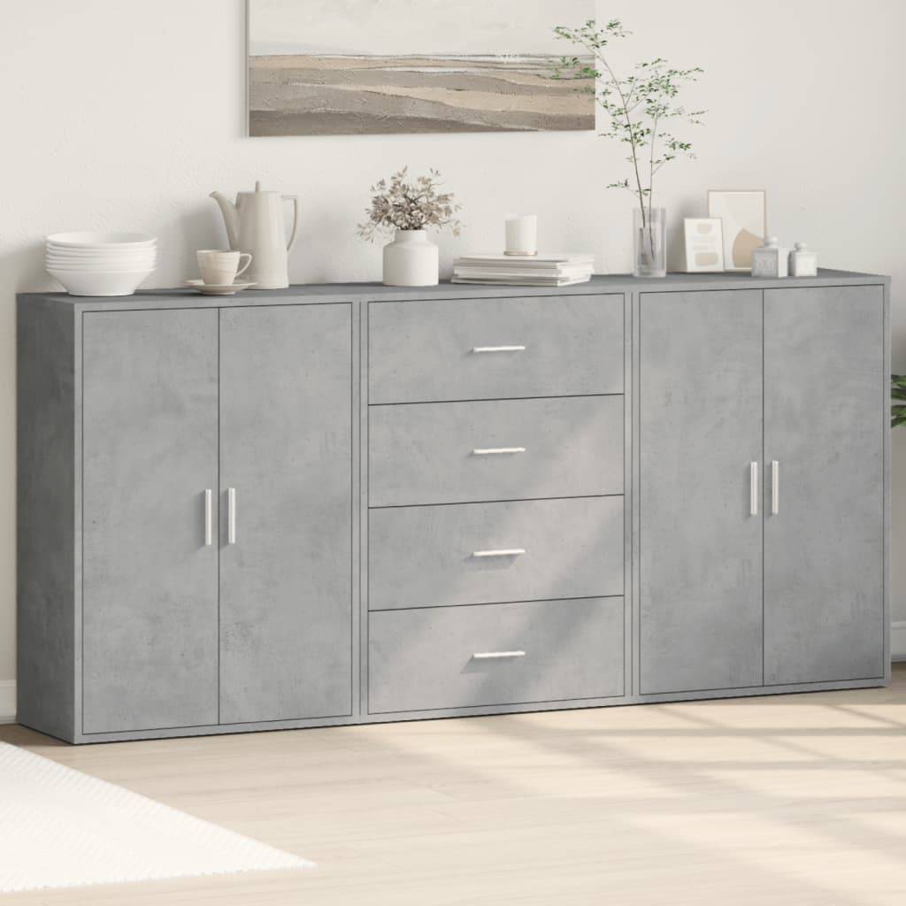 Sideboards 3 Pcs 60X31X84 Cm Engineered Wood