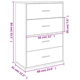 Sideboards 2 Pcs 60X31X84 Cm Engineered Wood