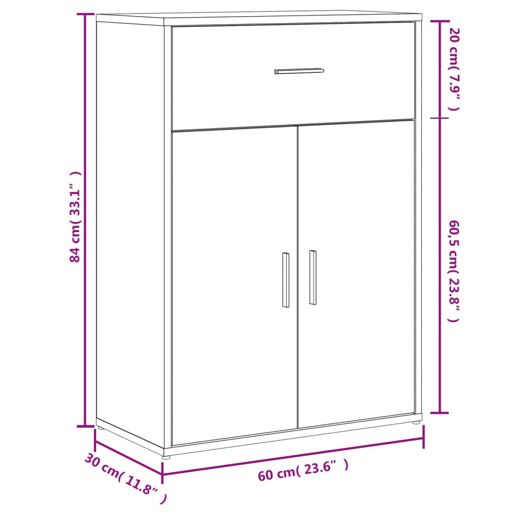 Sideboards 2 Pcs 60X30X84 Cm Engineered Wood