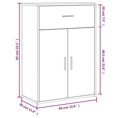 Sideboards 2 Pcs 60X30X84 Cm Engineered Wood