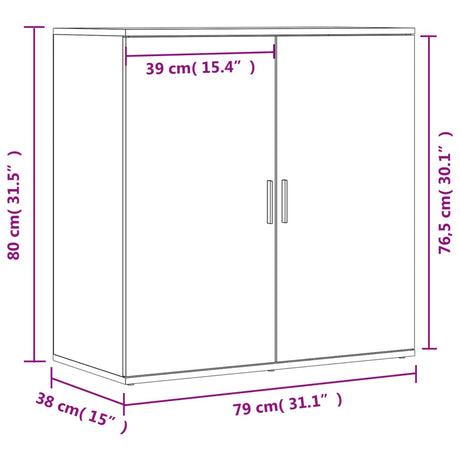 Sideboards 2 Pcs 79X38X80 Cm Engineered Wood