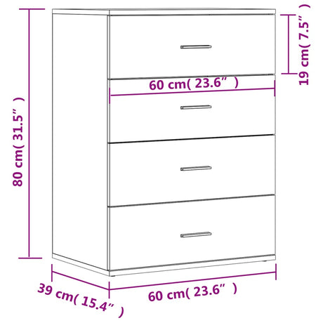 Sideboards 2 Pcs 60X39X80 Cm Engineered Wood