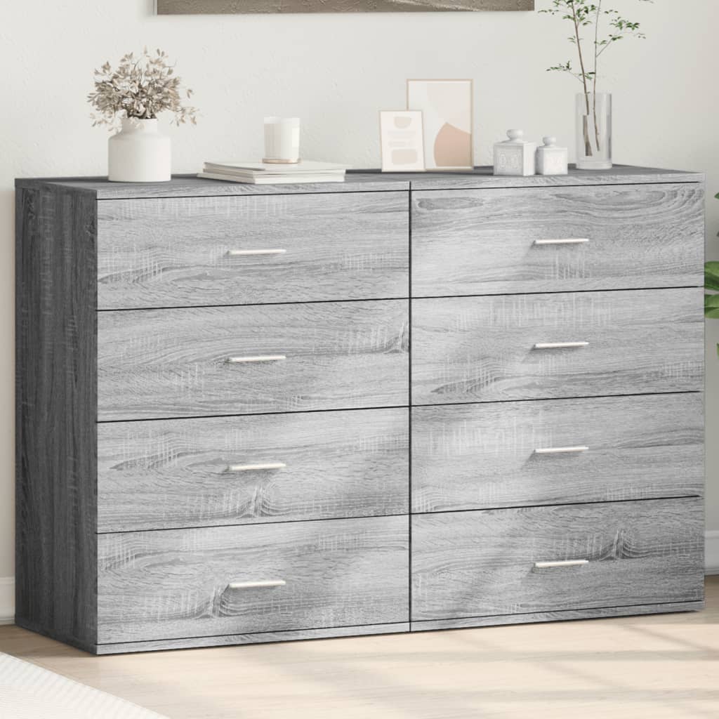 Sideboards 2 Pcs 60X39X80 Cm Engineered Wood