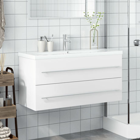 Bathroom Sink Cabinet With Built-In Basin
