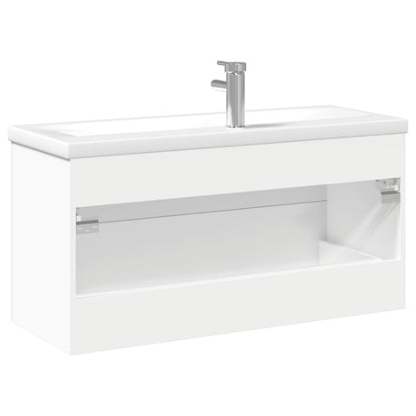 Bathroom Sink Cabinet With Built-In Basin