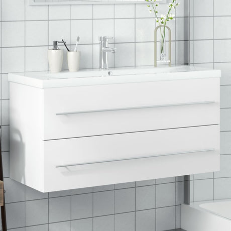 Bathroom Sink Cabinet With Built-In Basin