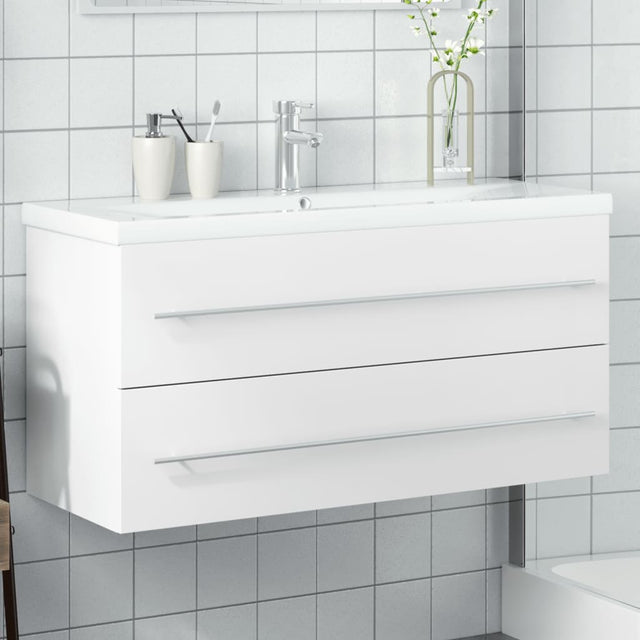 Bathroom Sink Cabinet With Built-In Basin