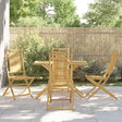 5 Piece Garden Dining Set Bamboo