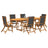 7 Piece Garden Dining Set Solid Wood Acacia And Textilene