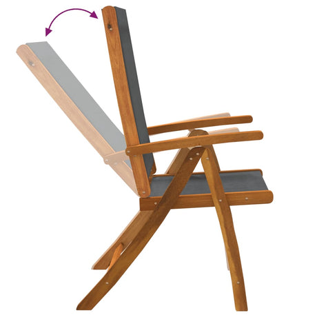 5 Piece Garden Dining Set Solid Wood Acacia And Textilene