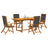 5 Piece Garden Dining Set Solid Wood Acacia And Textilene
