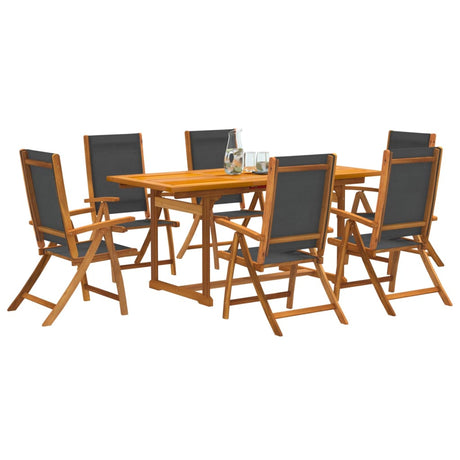 5 Piece Garden Dining Set Solid Wood Acacia And Textilene