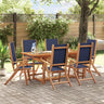 7 Piece Outdoor Dining Set Solid Acacia Wood