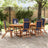 7 Piece Garden Dining Set Solid Wood Acacia And Textilene