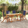 5 Piece Garden Dining Set Solid Wood Acacia And Textilene