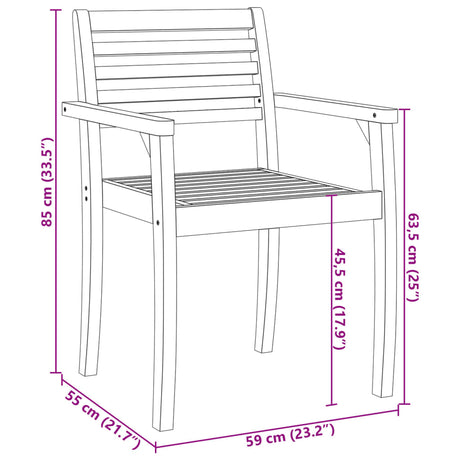 Garden Chairs 4 Pcs 59X55X85 Cm Solid Wood Acacia