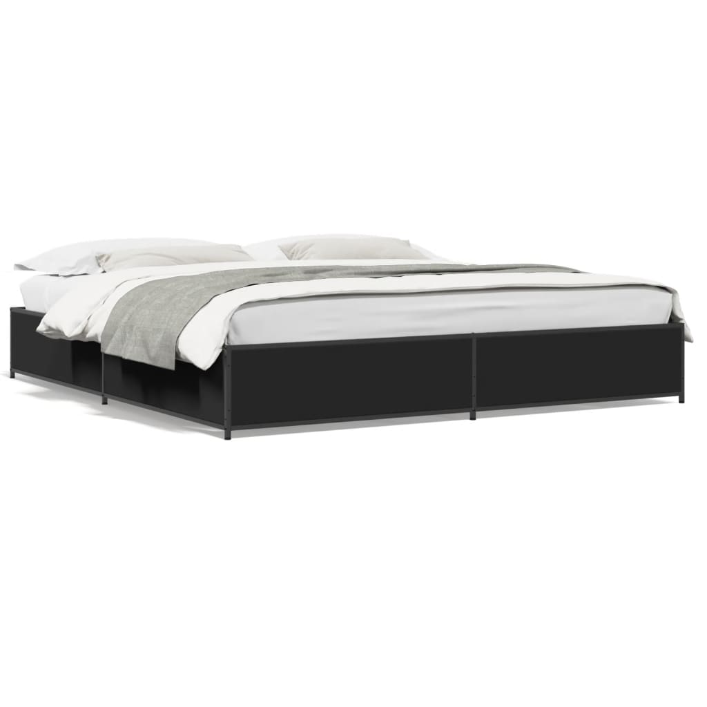 Bed Frame without Mattress Black 180x200 cm Super King
