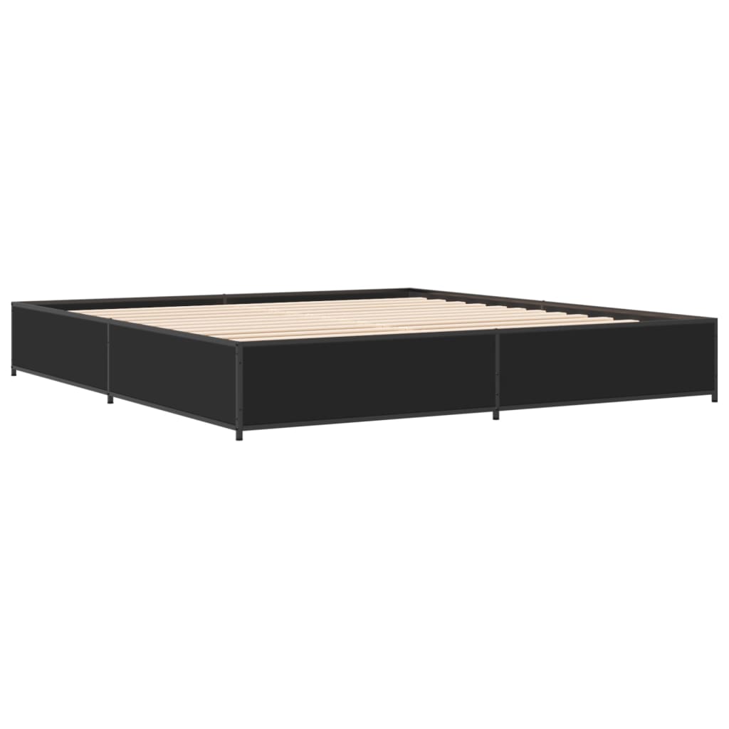 Bed Frame without Mattress Black 180x200 cm Super King