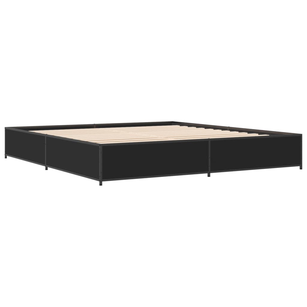 Bed Frame without Mattress Black 180x200 cm Super King
