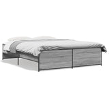 Bed Frame without Mattress Grey Sonoma 160x200 cm