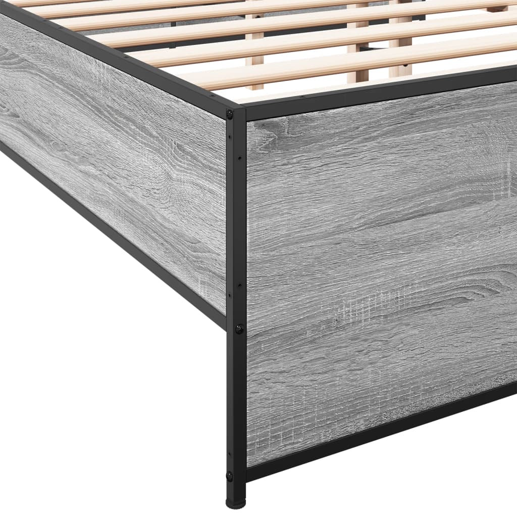 Bed Frame without Mattress Grey Sonoma 160x200 cm