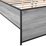 Bed Frame without Mattress Grey Sonoma 160x200 cm