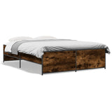 Bed Frame without Mattress Smoked Oak 140x190 cm