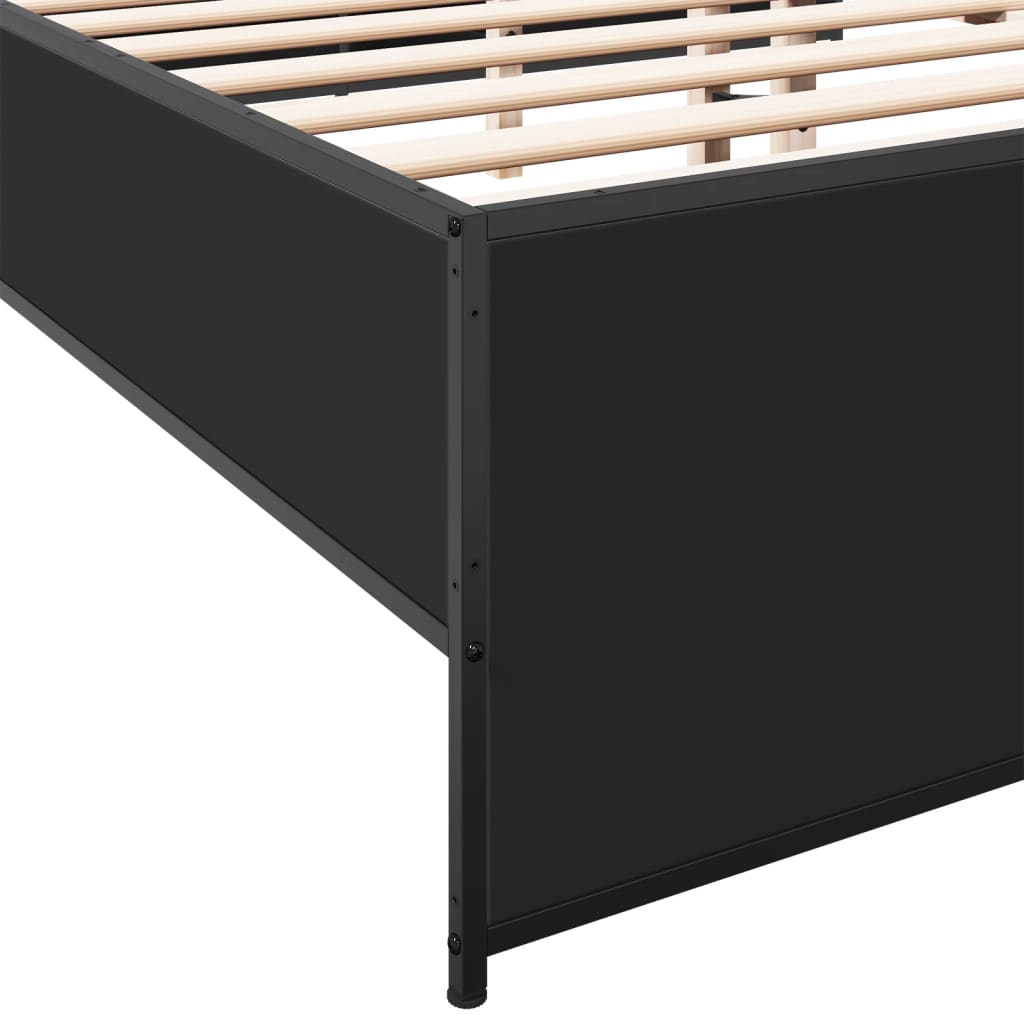 Bed Frame without Mattress Black 120x190 cm Small Double
