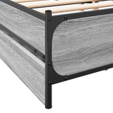 Bed Frame with Drawers without Mattress Grey Sonoma 200x200 cm