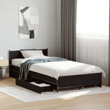 Bed Frame with Drawers without Mattress Black 100x200 cm