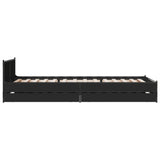 Bed Frame with Drawers without Mattress Black 100x200 cm