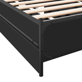 Bed Frame with Drawers without Mattress Black 100x200 cm