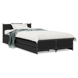 Bed Frame with Drawers without Mattress Black 100x200 cm