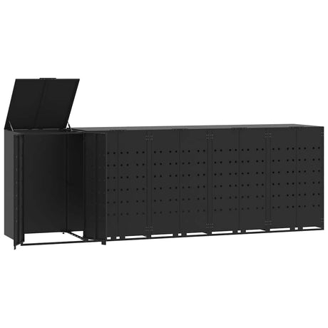 Wheelie Bin Storage For 5 Bins 345X79X117 Cm Steel