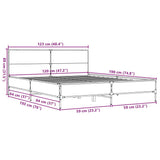 Bed Frame without Mattress Smoked Oak 120x190 cm Small Double