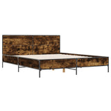Bed Frame without Mattress Smoked Oak 135x190 cm Double