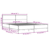Bed Frame without Mattress Smoked Oak 135x190 cm Double