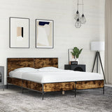 Bed Frame without Mattress Smoked Oak 135x190 cm Double