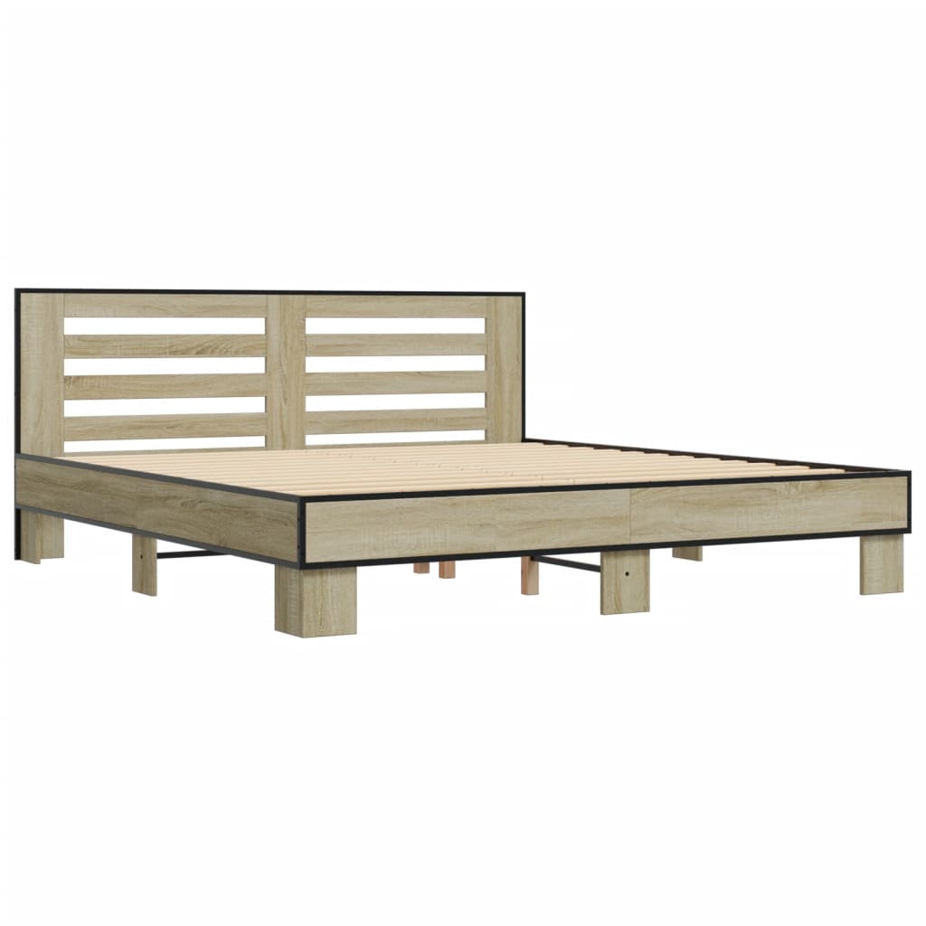Bed Frame without Mattress Sonoma Oak 200x200 cm