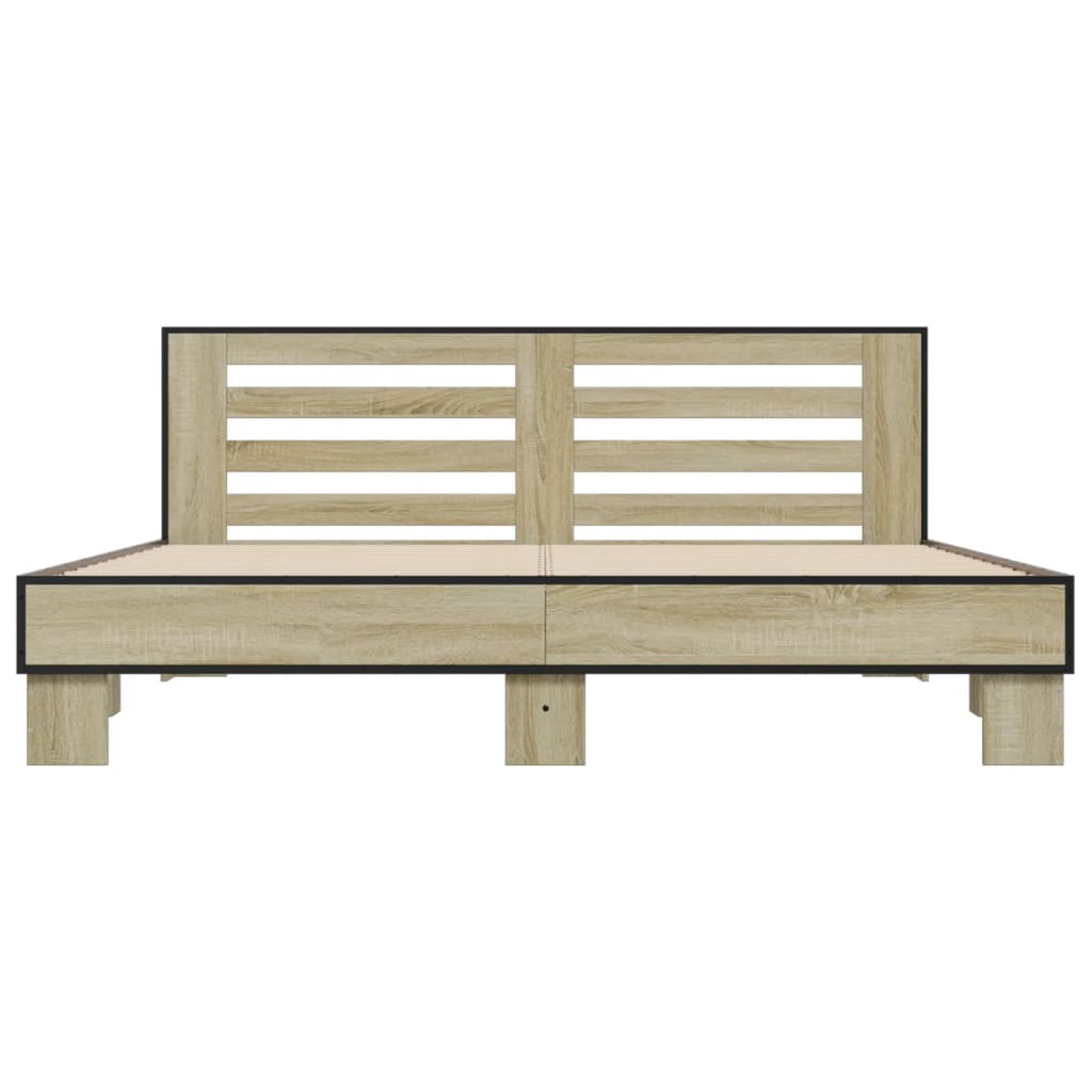 Bed Frame without Mattress Sonoma Oak 200x200 cm