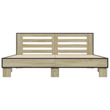 Bed Frame without Mattress Sonoma Oak 200x200 cm