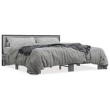 Bed Frame without Mattress Grey Sonoma 200x200 cm