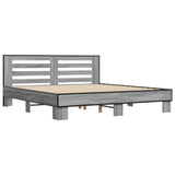 Bed Frame without Mattress Grey Sonoma 200x200 cm