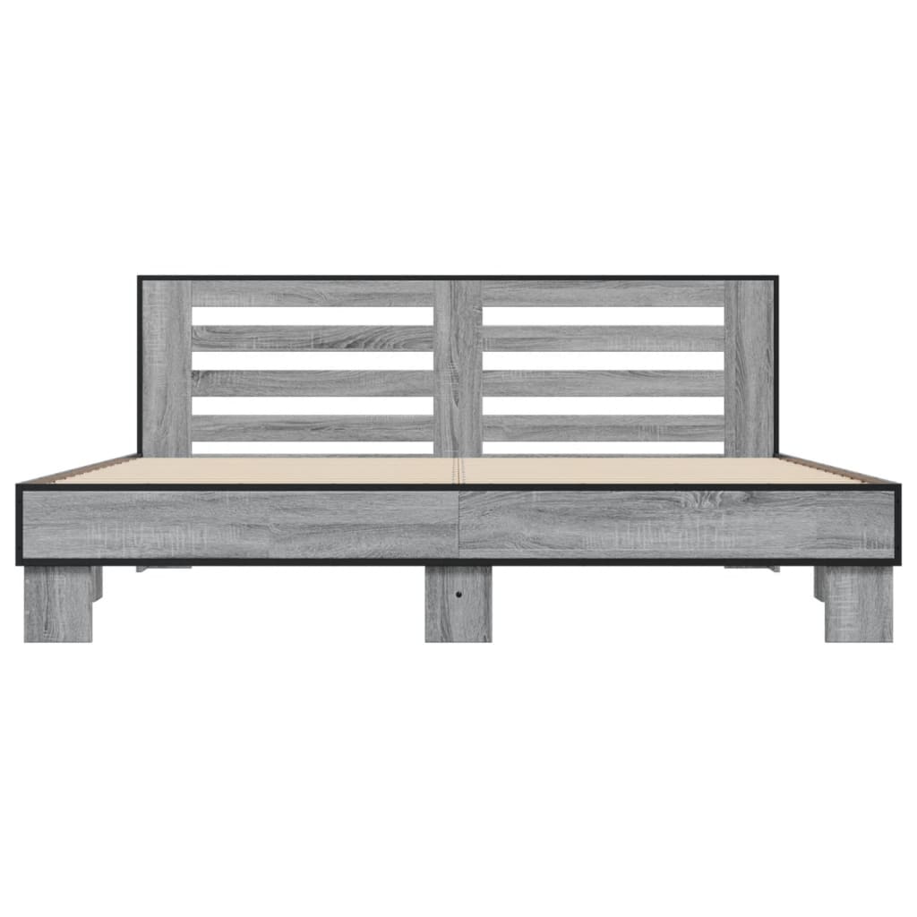 Bed Frame without Mattress Grey Sonoma 200x200 cm