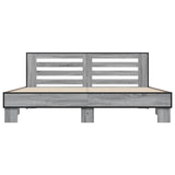 Bed Frame without Mattress Grey Sonoma 200x200 cm